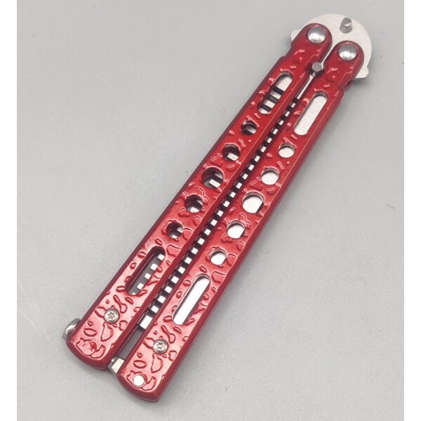 Albainox Kamm im Balisong Butterfly Stil Rot Raindrop