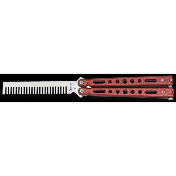 Albainox Kamm im Balisong Butterfly Stil Rot Raindrop