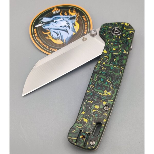 QSP Knife Penguin Plus QS130XL-F1 20CV Stahl Mossie Green CF