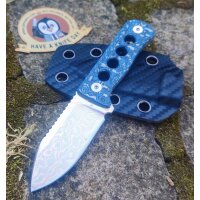 QSP Knife Canary Neck Knife QS141-G Copper Damast Kohlefaser