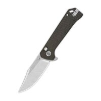 QSP Knife Grebe Button Lock QS147-A1 14C28N Stahl Micarta
