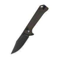 QSP Knife Grebe QS147-A2 Button Lock 14C28N Stahl Micarta