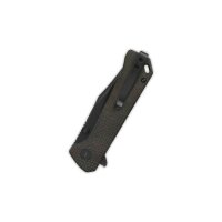 QSP Knife Grebe QS147-A2 Button Lock 14C28N Stahl Micarta