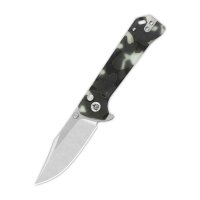 QSP Knife Grebe Button Lock QS147-E1 S35VN Stahl Raffir...