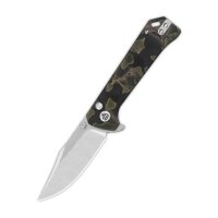 QSP Knife Grebe Button Lock QS147-F1 S35VN Stahl Raffir...