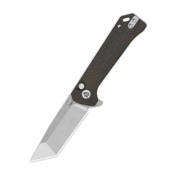 QSP Knife Grebe T Button Lock QS148-A1 14C28N Stahl Micarta